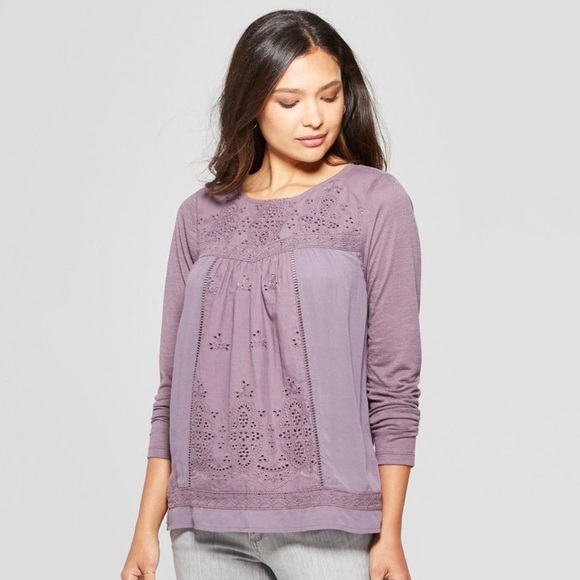 Knox Rose Tops - Dusty purple | eyelet top